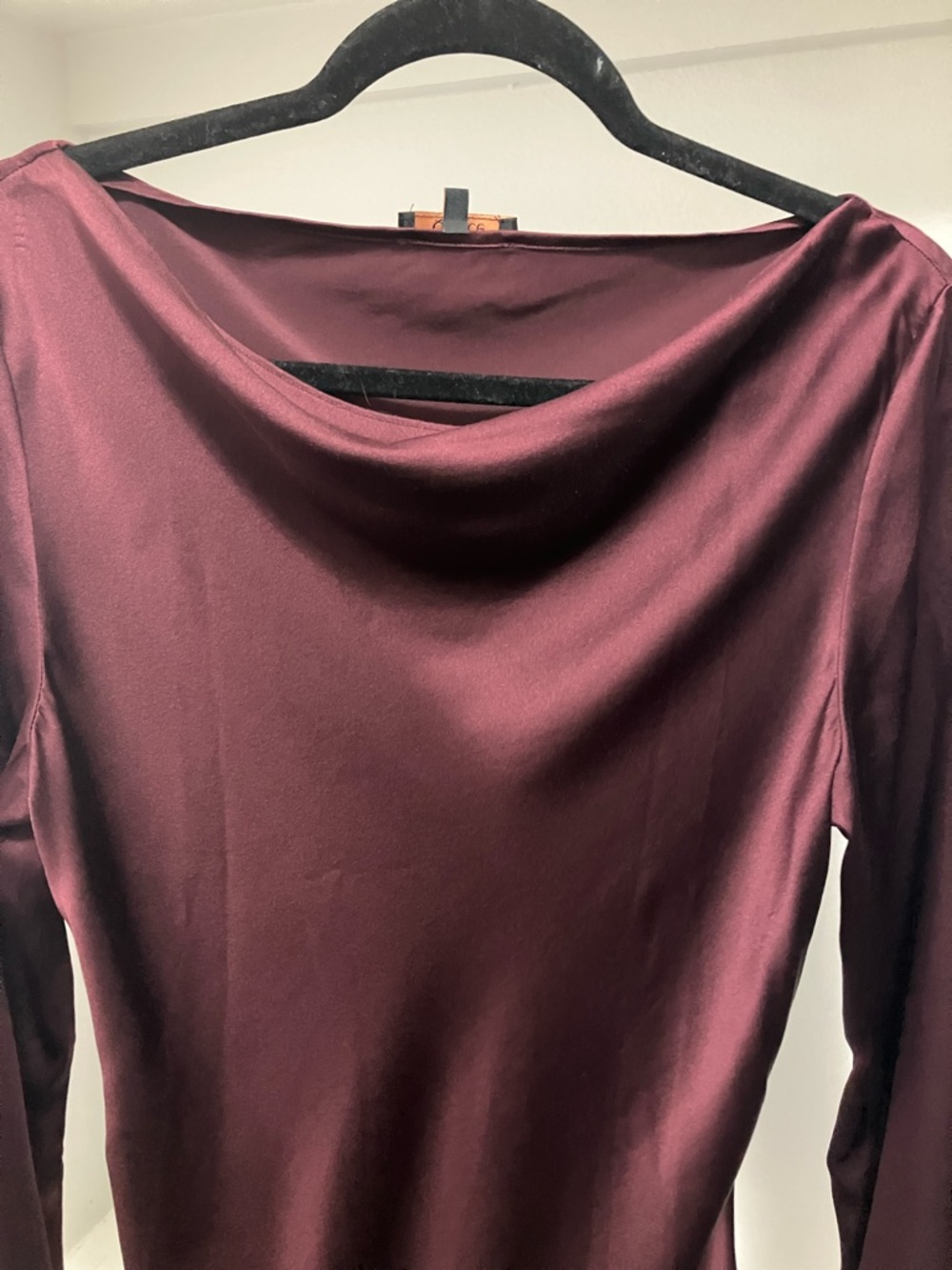 Quince 100% washable silk, long sleeve, mini dress wine, tasting medium - Picture 7 of 7